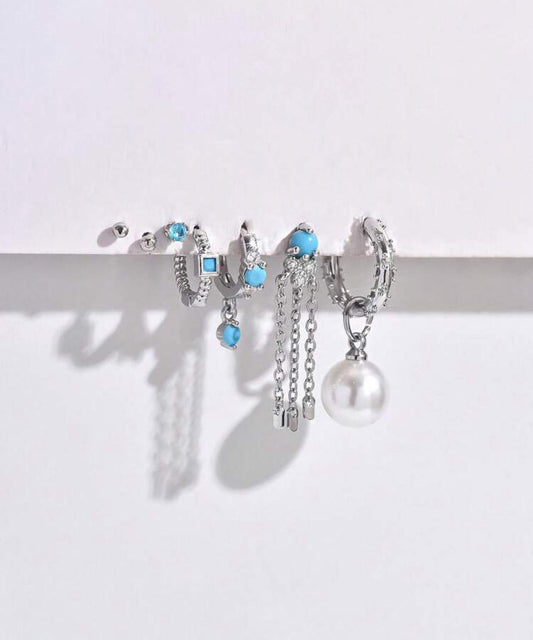 Fine Jewelry Silver Earrings Set of 14 pcs