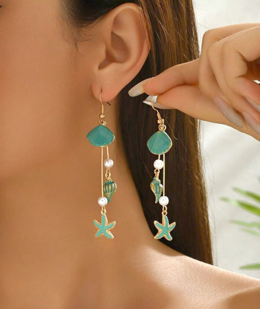 Summer Ocen Style Drop Earrings with Mixing Sea Pendants