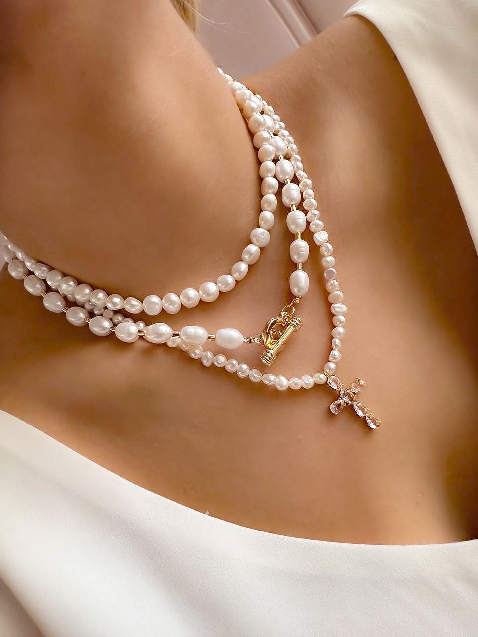 Mix and Match 3 Type Necklaces with Cross Pendants