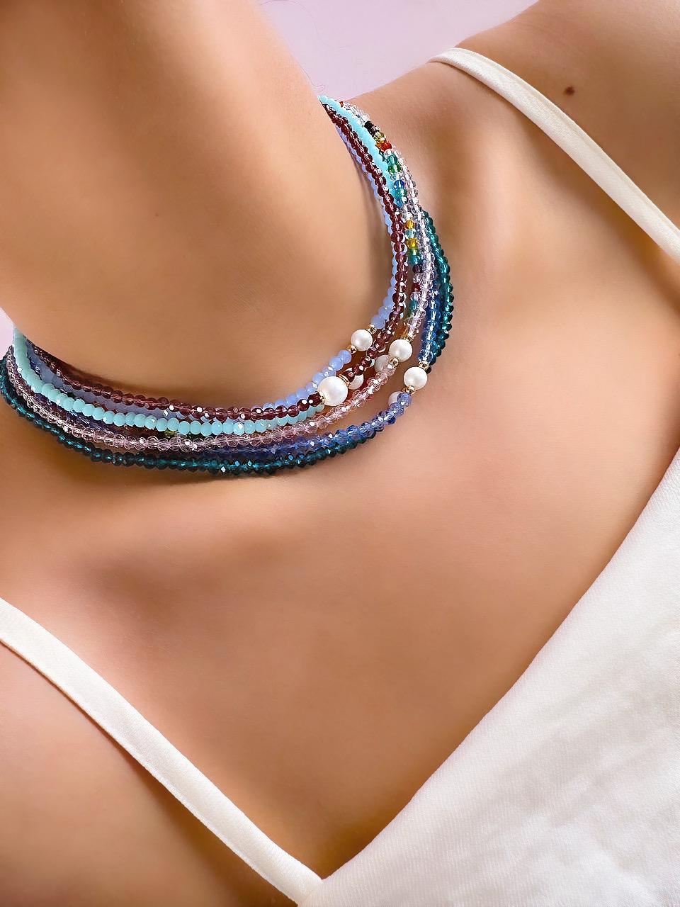 Rock Crystal Chokers with Pearls