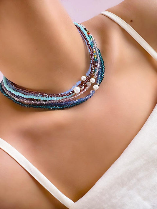 Rock Crystal Chokers with Pearls